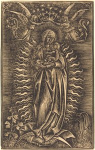 Panna korunovaná dvěma anděly od German 15th Century
