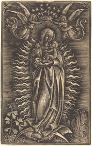 Panna korunovaná dvěma anděly od German 15th Century