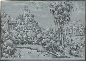 Krajina s hradem od German 16th Century