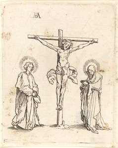 Ukřižování s Pannou Marií a svatým Janem od German 16th Century after Albrecht Dürer