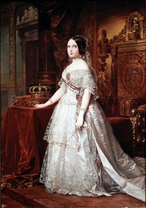 Portrét španělské královny Isabelle de Bourbon (Isabel de Borbon) II (1830-1904) Malba Němce Hernandeze Amorese (1823-1894) od German Hernandez Amores