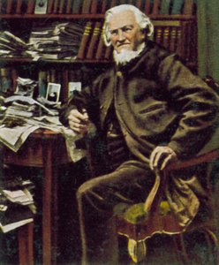 Hoffmann von Fallersleben, německý básník (kolorovaná fotografie)