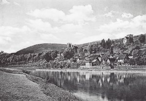 Neckarsteinach, Hesensko, Německo (čb fotografie) od German Photographer