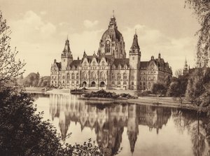 Nová radnice, Hannover (čb fotografie)