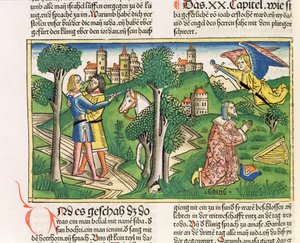2 Samuel 20 10 Joab zabíjí Amasu, z „Norimberské bible (Biblia Sacra Germanaica)“ (barevný dřevoryt) od German School