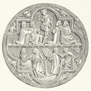 Zobrazení dvorské lásky v oblasti Provence ve Francii (rytina) od German School