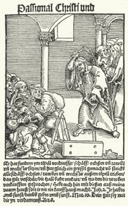 Stránka z Lutherova anti-pamfletu Passional Christi und Antikrist od German School