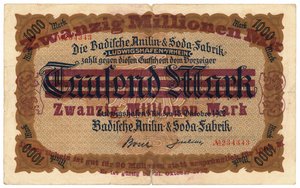 Dvacetimilionová bankovka, 1922 od German School