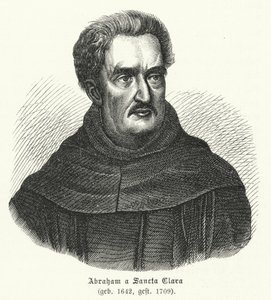 Abraham a Sancta Clara, německý božský (rytina) od German School