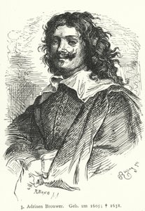 Adriaen Brouwer, vlámský barokní malíř (rytina) od German School