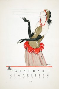 Reklama na "Batschari Cigaretten", ze Stylu, pub.1922 (pochoir print) od German School