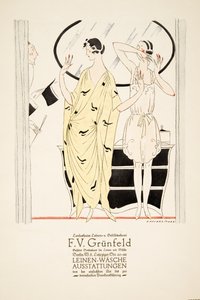 Reklama na "F.V. Grunfeld", ze Stylu, pub.1922 (pochoárový tisk) od German School