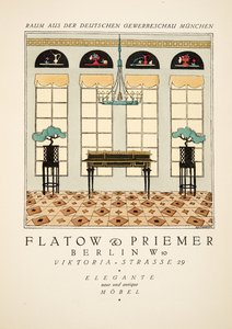 Reklama na "Flatow & Priemer", od Styl, pub.1922 (pochoir print) od German School