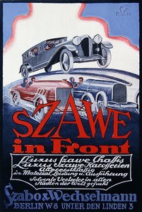 Reklama na Szawe Motor Cars, 1921 od German School