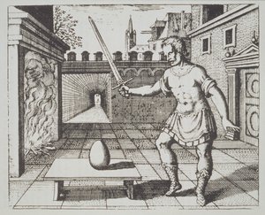 Alchymistická alegorie: The Philosophers Egg, ze Srutinium Chymicum od Michaela Majera (1687), ilustrovaná v historii magie publikované koncem 19. století od German School