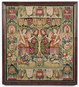 Alegorický gobelínový povlak na polštář, severní Německo, pravděpodobně Hamburk, kolem 1600-50 od German School