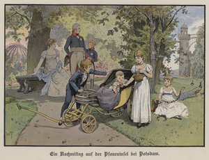 Odpoledne na Pfaueninsel v Postupimi (barevné lito) od German School