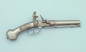 Celoocelová pistole s křesadlovým zámkem, Jan Cloeter a Grevenbroich, kolem roku 1660 od German School