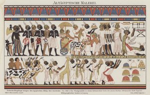 Malba starověkého Egypta (barevné lito) od German School
