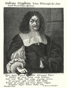 Andreas Gryphius , německý básník a dramatik (rytina) od German School