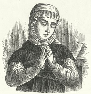 Anna Reinhard, manželka Huldrycha Zwingliho, vůdčí osobnost reformace ve Švýcarsku (rytina) od German School