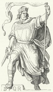 Arnulf Korutanský, sporný italský král a císař Svaté říše římské (rytina) od German School