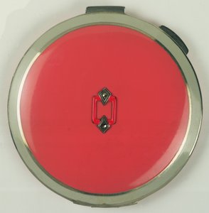 Art Deco Powder Compact, vyrobený Rowenta, 50. léta (korál) od German School