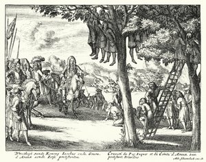 Zvěrstva spáchaná na irských protestantech Jamesem II a Comte d"Avaux, 1689 od German School