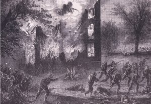 Útok na vyspělou francouzskou pozici, Cassells History of the War between France and Germany vydané nakladatelstvím Cassell and Company Limited, kolem roku 1890 (litho) od German School