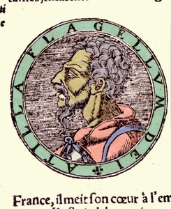Attila - v "Cosmographia" od Sebastiana Munstera od German School