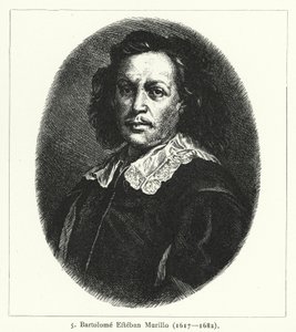 Bartolome Esteban Murillo , španělský barokní malíř (rytina) od German School