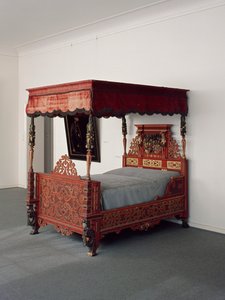 Postel Landgrave Moritz s rodinným erbem, kolem 1607 od German School