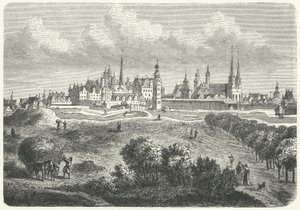 Berlín a Colln v 17. století (rytina) od German School