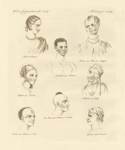 Kmen černochů uprostřed Afriky (barevná rytina) od German School