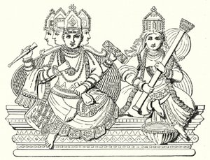 Brahma a Saraswati (rytina) od German School
