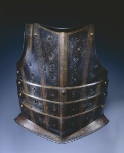 Náprsník z husarského kyrysu, cca 1580 (leptaná a zlacená ocel) od German School