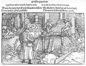 Budova, cca 1520 (dřevořez) od German School