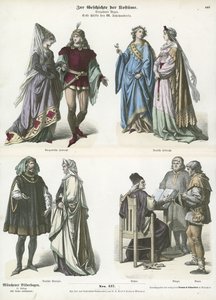Burgundské a německé kroje, první polovina 15. století od German School