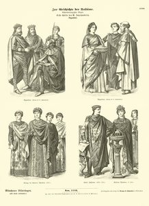 Byzantské kostýmy, první polovina 6. století od German School