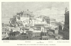 Capitoline Hill, starověký Řím (rytina) od German School