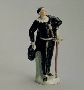 Kapitán ze série Commedia dellArte od Wenzel Neu († 1774), pro továrnu Kloster-Veilsdorf, 1764-5 (porcelán)