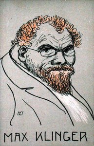 Karikatura Maxe Klingera (1857-1920) (barevné lito) od German School