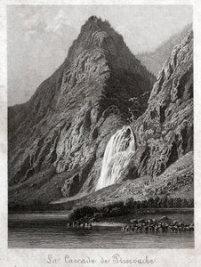 Vodopád Pissevache. (rytina, cca 1830) od German School