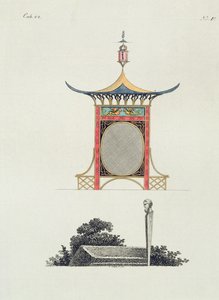 Chinese Garden Screen, z Nedávných nových nápadů pro zahradu, publikované v roce 1779 od German School