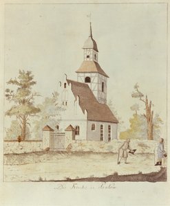 Kostel v Pankow, Berlín (barevný lept) od German School