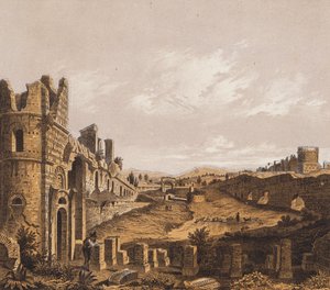 Maxentiův cirkus, Řím (barevná litografie) od German School