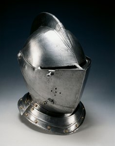 Blízká přilba do terénu, cca 1550-70 (ocel, železo, kůže a mosaz) od German School