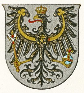 Státní znak Pruského království a později provincie Východního Pruska, kolem roku 1898 od German School