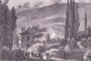 Combat at Chatillon, Cassells History of the War between France and Germany vydané nakladatelstvím Cassell and Company Limited, kolem roku 1890 (litho) od German School