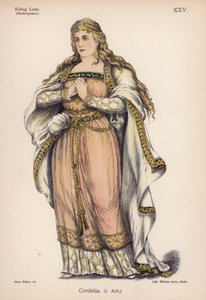 Cordelie, ze Shakespearova Krále Leara (barevné lito) od German School